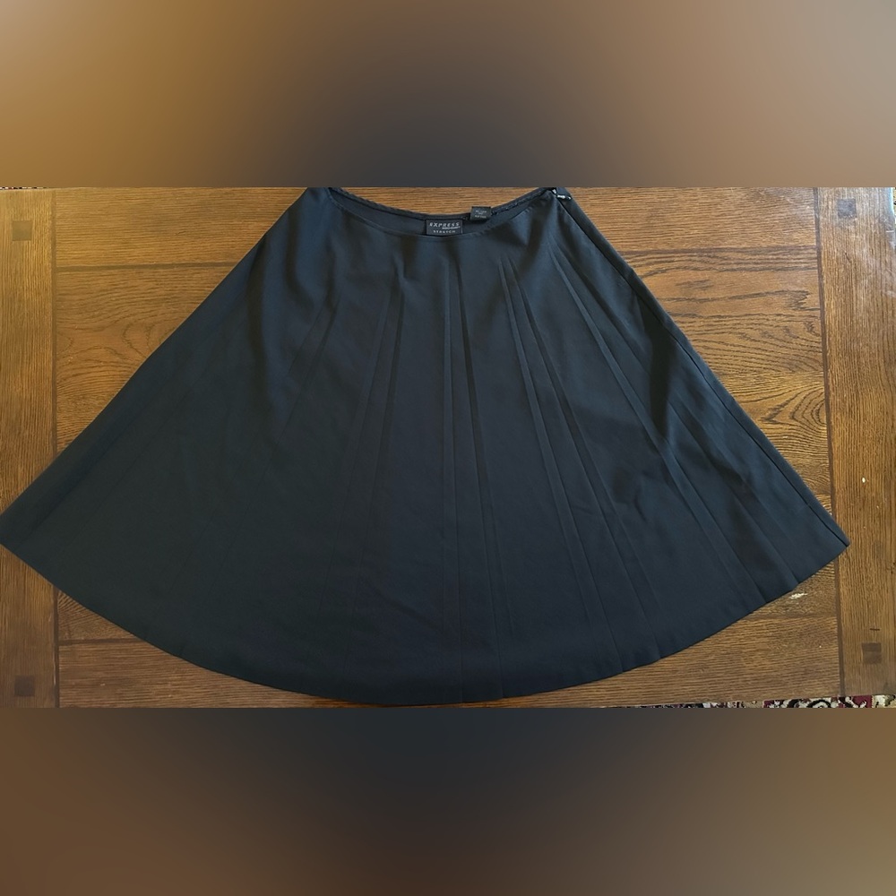 Express Black Midi A-Line Skirt for Work